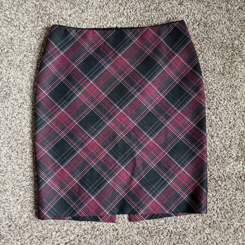 White House Black Market Career Plaid Pencil Skirt, Size 4